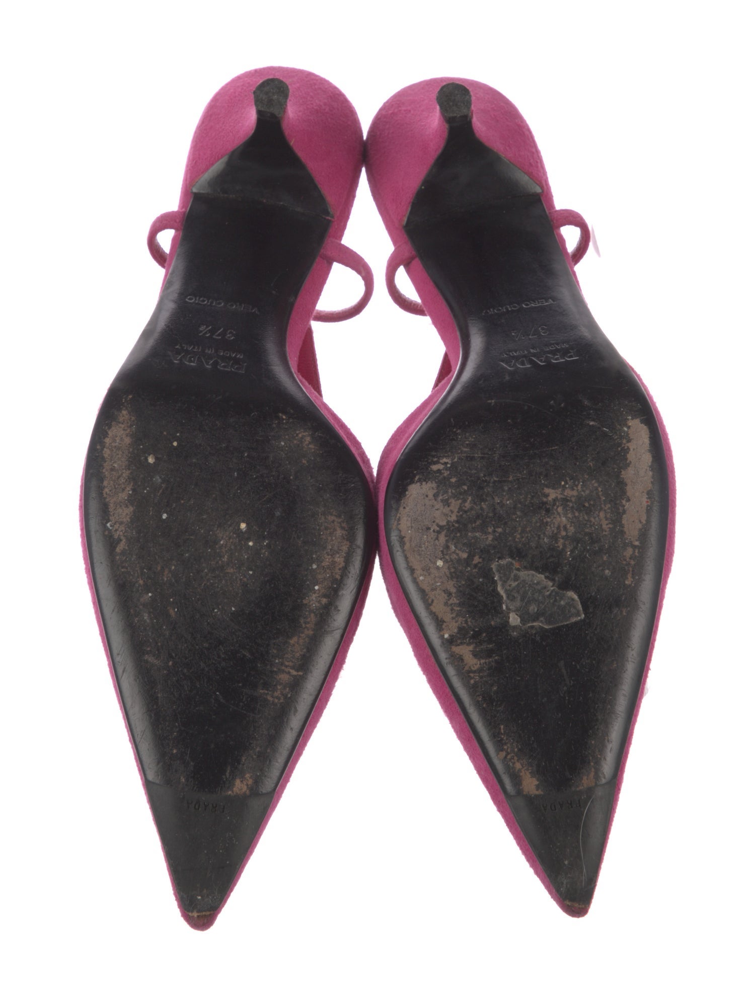 Prada Suede Bow Accents Slingback Pumps